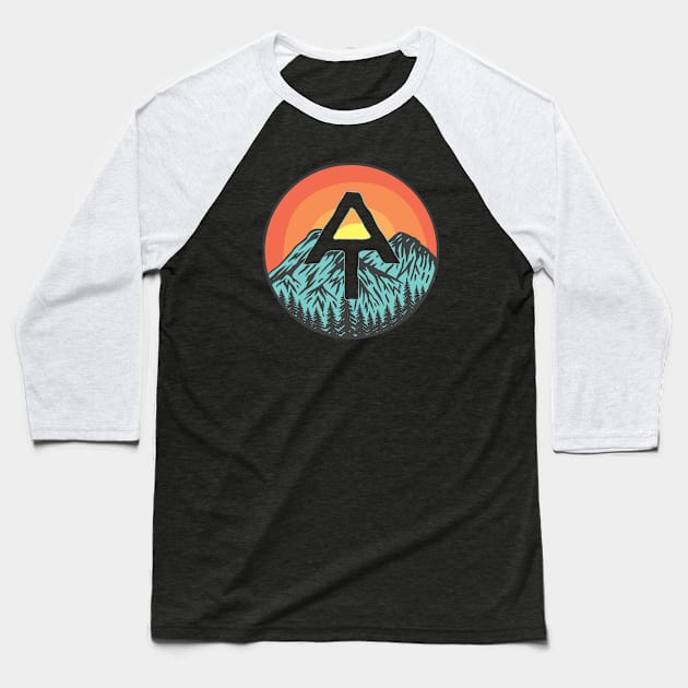 Appalachian Trail Mountains With Sunset Art Baseball T-Shirt by USProudness